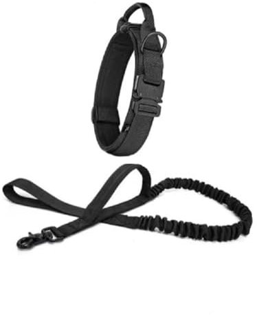 MOKATES Hundegeschirr für große Hunde, Deutscher Schäferhund, Malinois, Trainingsweste, Hundegeschirr und Leine und Halsband, Set für alle Hunderassen, schwarzer Anzug, Größe XL