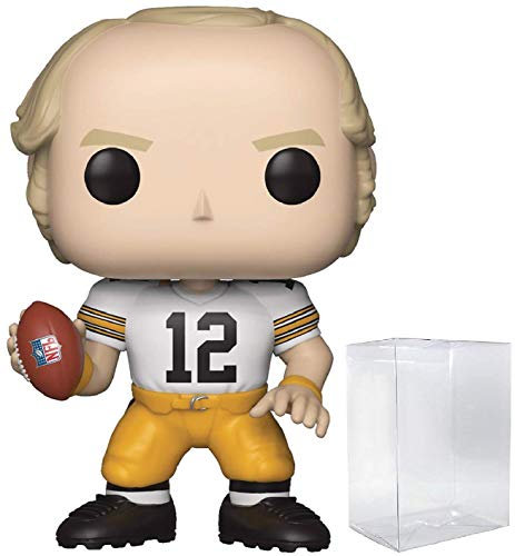 POP Football Legends: Terry Bradshaw (Steelers White Home) Funko-Vinyl-Figur (mit kompatibler Box-Schutzhülle), mehrfarbig, 9,5 cm
