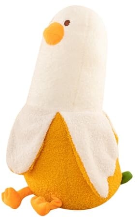 champracer Plüschtier Banane Ente Stofftier, Kawaii Ente Plüsch,Wurfkissen Schmusetier,Geschenk für Kinder Mädchen Jungen (Weiße Ente,50 cm)
