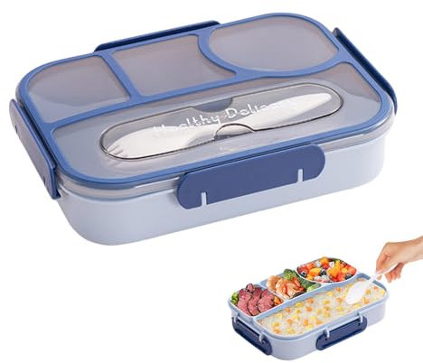 Pranzo al sacco per bambini, pranzo al sacco diviso,Scatole porta snack per porzioni | Contenitore per il pranzo diviso, adatto al microonde, sicuro per alimenti, ecologico, da 38,8 once, per adulti,