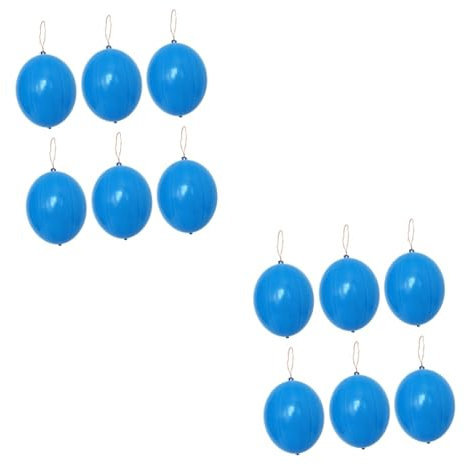 BCOATH 20pcs No Printing Neon Punch Balloons Rubber Band Handles for Birthday Party Fun-filled Blue Balloons for Celebrations