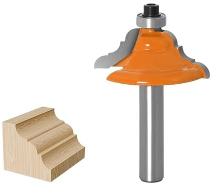 1/5 pièces fraise à former des bords ondulés, fraise à former des bords de crique à tige de 8 mm fraise à bois en carbure for le travail du bois(8X47.6)