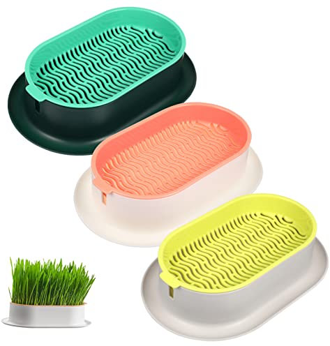 KITANDOVE 3 Stücke Hydrokultur Anlage Katze Gras Pflanzer Gras Box Soilless Katze Gras Container Für Pet