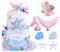UtenTol Kuchen Dekoration hohe Qualität 3D Mermaid Tier Cupcake Topper Figuren Meerjungfrau Geburtstag Deko 7 Stück Geburtstag Tortendeko (rosa Farbe)