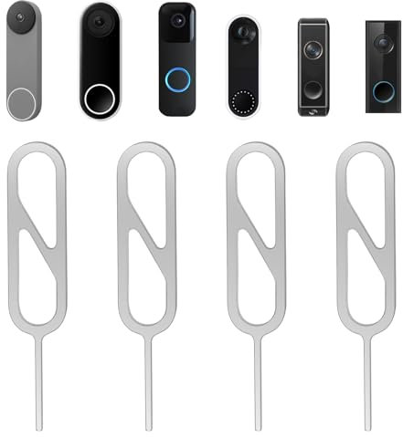 4-Pack Doorbell Key Tool, Doorbell Opening Pin Tool, Release Removal Pin Security Key Replacement Tool Compatible with Arlo, Nest and Eufy Video Doorbell Remove Doorbell Mount Battery Replacement