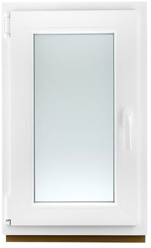PLAMET. Ventana de PVC - Ventana de Plástico - Resistente a las Influencias Ambientales - Protección Contra Robo - Aislamiento Contra Ruido, Viento - Color Blanco Satinado - 500x800cm - 4s-16ar-4i