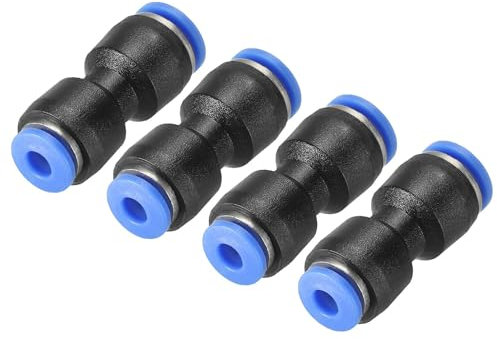 TOP-VIGOR 4Pcs Push to Connect Pneumatic Quick Fittings, 6mm to 4mm Tube OD Plastic Release Reducer Connect Air Line Hose Pipe Fitting, 2-Way Straight Pneumatic Connector