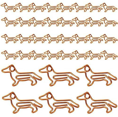 AFCJLTO 30 Stück Büroklammern Tiereform Lesezeichen Süße Papierklammern Metall,Büroklammern Set mit Transparentbox, für Aktenklammer, Büro, Klassenzimmer (Orange)