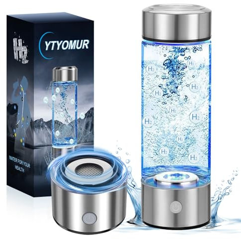 Bouteille d'eau à hydrogène améliorée, générateur d'eau riche en hydrogène, dernière technologie ioniseur PE/PEM, portable et rechargeable (convient pour l'eau pure et distillée)