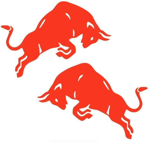 VANFGC Adesivo for auto classico Rosso Jumping Bull Pvc decalcomanie Accessori automatici Accessori automatici Riflettente, 18 cm*11,5 cm(Red,15x9.5cm)