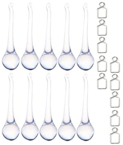 H&D HYALINE & DORA 10 stücke 5,9 Zoll Kristall Regentropfen Prismen Hängenden Tropfen Anhänger, Anhänger aus Glas zum Hängen Weihnachten Dekoration
