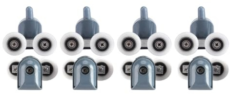 8 Shower Door Rolls,25mm Shower Door Rolls,Swivel Casters,Double Casters for Shower Cabin Door for Shower Enclosures Steam Rooms (Double Wheels)