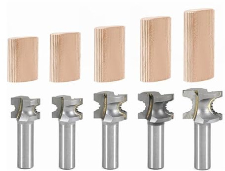 FindBuyTool Router Bits Set, Router Bit 1/2 Shank for Festool DF500 Dominos, 5Pcs Tungsten Carbide Tips Router Bit, Wood Trimming Router Bits Set for Handwork and DIY Projects, D4,D5,D6,D8,D10