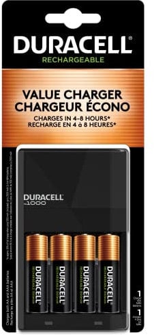 NiMH 15-Minute Battery Charger, 4 Pre-Charged Rechargeable AA Batteries