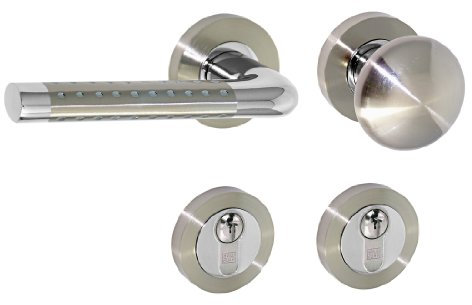 Haeusler-Shop Türbeschlag 1200-M R WE Links Türdrücker Türgriffe Türklinke Türbeschläge