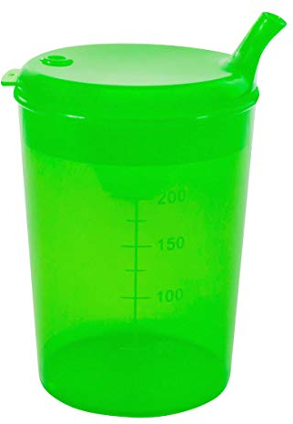 Medi-Inn+ Schnabelbecher Schabeltasse Trinkbecher 250 ml (Farbe: grün, Öffnung: 4 x 4 mm)