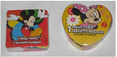 2 Disney Magic Pop Up Towels - Mickey Mouse & Minnie Mouse - Varied Designs