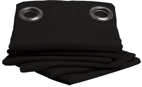 Moondream ThermActiv® Thermovorhang Winter+Sommer 2in1 | Isolierung Kälte+Hitze | Verdunkelung | Patentierte Technologie | EU Herstellung | Ösen | Schwarz MC710 | 140B x 260H cm