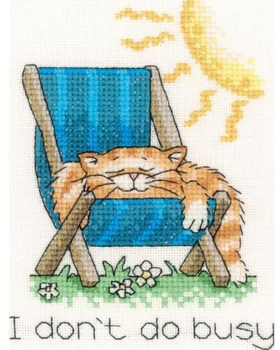 Heritage Kreuzstich Set Aida Ich bin nicht beschäftigt (A), Zählmuster, CRDB1140-A, 9x12cm