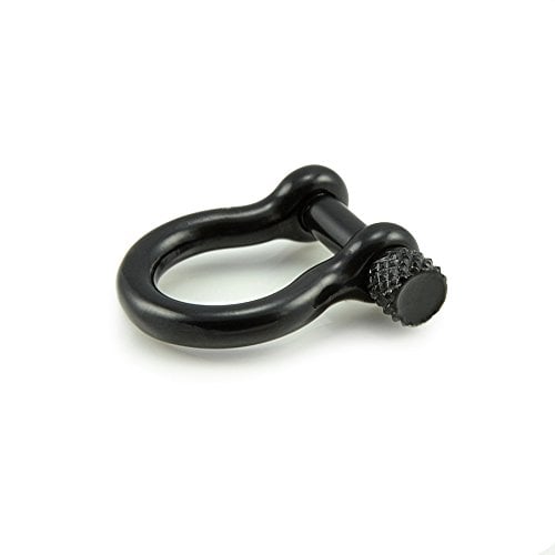 Ganzoo Set di 10 grilli in acciaio, 25 mm x 22 mm, con tappo a vite di alta qualità, forma Omega – per braccialetti paracord, cordini, cinture, collari, ecc. Colore: nero, taglia S