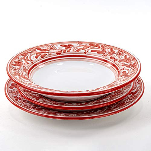 CEAR ceramiche - Set di 3 piatti posto tavola singolo per servizio di piatti in ceramica di Caltagirone