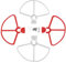 vhbw 4X Propellerschutz kompatibel mit DJI Phantom 3 Advanced, 3 Professional, 2 Vision, 2 Vision + Plus, FC40, 2 Drohne, Rot, Weiß