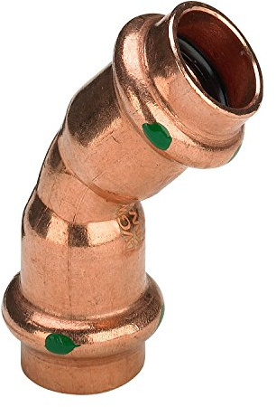 Pressfittinge T-Stück, 45° Bogen, Kappen, Muffen, 90° Bogen, Winkel Pressfittings Reduziermuffen Kupfer Rohrverbindung (45° Bogen - 22 mm (i-i))