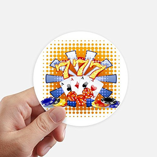 DIYthinker Casino Dice Chips Poker Illustration Runde Sticker 10Cm Wand Koffer Laptop Motobike Aufkleber 8Pcs Diameter 10cm Mehrfarbig