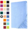 Heim24h Spannbettlaken 180x200cm bis 30 cm, Hellblau, 100% Baumwolle Bettlaken, Öko Tex Zertifiziert Jersey Spannbetttuch