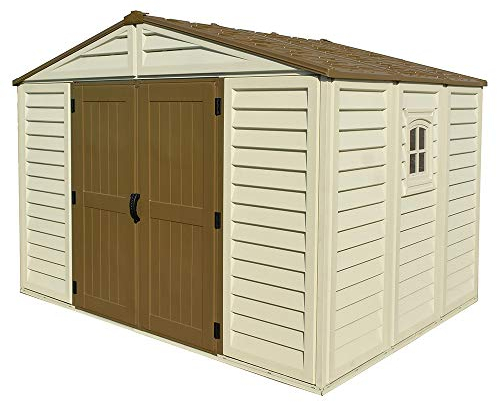 Ezooza WoodBrige Plus Gartenhaus aus PVC, 325 x 240 cm, Beige und Braun