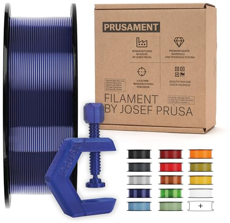 Prusament 3D-Drucker Premium Filament PETG Ultramarine Blue 1,75 mm – 1 kg | Hochpräzision ±0,02 mm – Warping-arm – Starke Schichthaftung – Verwicklungsfrei – Ideal für Anfänger & Profis
