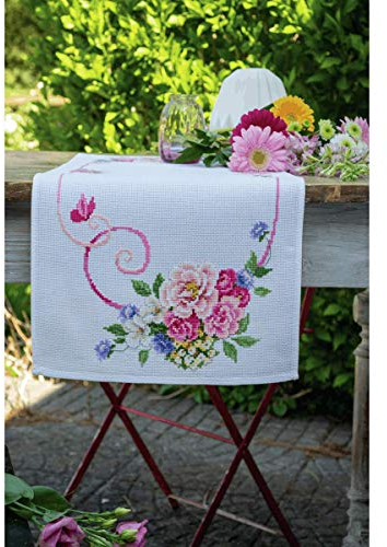 Vervaco PN-0154338 Tischläufer Kreuzstichset, Baumwolle, Mehrfarbig, 32x84cm