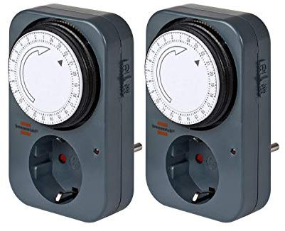 Interruptor horario Brennenstuhl MZ 20, Enchufe para Temporizador mecánico (Interruptor horario diurno con protección de Contacto Aumentada) Gris (2)
