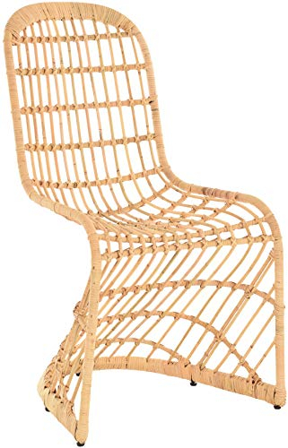 Schwingstuhl, Esszimmer-Stuhl aus Rattan Esszimmerstuhl Korb Schwingstuhl Esszimmer Stühle Schwinger (Hell Natur gestäbt, ohne Polster)