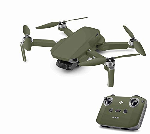 Skins4u Aufkleber Folie kompatibel mit DJI Mavic Mini 2 Drohne Skin Vinyl Skins Schutzfolie Wrap Folierung Sticker Solid State Olive