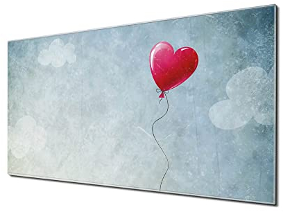 banjado Glas Magnettafel (120 x 60cm) - Magnetwand Glas - Magnetpinnwand als Memoboard - Pinnwand Magnettafel Küche, Büro, Kinderzimmer - Herzballon