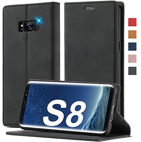 Samsung Galaxy S8 Premium PU Leder Handyhülle Mit Standfunktion - 360 Stoßfeste Klappbare Schutzhülle