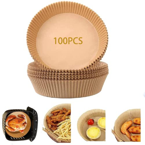 100 Pezzi Carta da Forno per Friggitrice ad Aria,teglia per friggitrice ad aria, Carta Forno per Friggitrice ad Aria 16cm/6,3 ,Antiaderente Carta per Friggitrice ad Aria Facile da Pulire