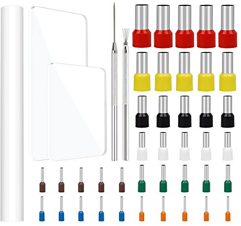 SENHAI Modelliermassen-Ausstecher, rund, Kreisform, Acryl-Roller, rechteckiges Pressbrett, Drahtstruktur, Nadeldetails für Ton, Keramik, Handwerk, handgefertigt, 45 Stück