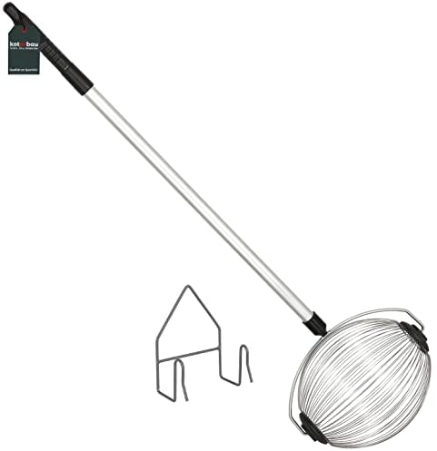 KOTARBAU® Edelstahl-Nusssammler mit Verstellbarem Aluminiumgriff 105-145 cm Obstsammler Rollender