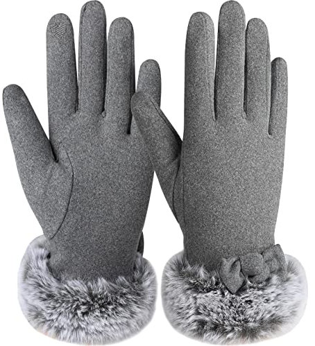 Wantonfy Damen Winter Warm Handschuhe Touchscreen Thermohandschuhe Fingerhandschuhe Winterhandschuhe mit Thermofleece gefüttert