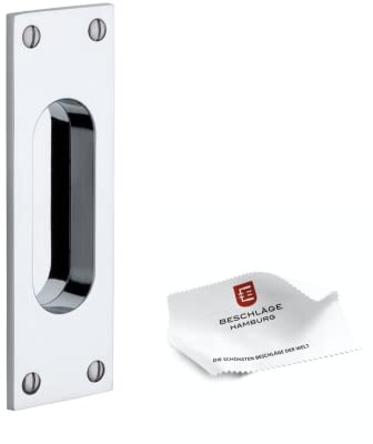 Beschläge Hamburg Schiebetürmuschel Bauhaus SM 216-970 MPC - Schiebetürbeschlag für Schiebetüren mit Griffmuschel, Chrom poliert, 1 Stück