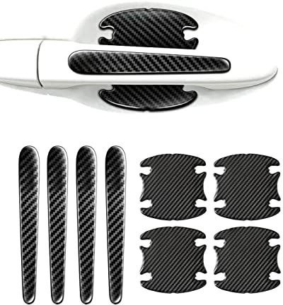 8 Stück Kohlefaser Auto Türgriff Schutzfolie für Griffmulden/Griffschalen, Lackschutzfolien-Set für Autotür-Griffmulden, Auto Türgriff Schutzfolie für Kohlefaser Autoaufkleber für Autotür-Griffmulden