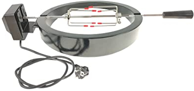 YNNI KAMADO Powered Stainless Steel Rotisserie for 18 or similar (Will fit Aldi pre 2020 grills) plug TQKJZ18