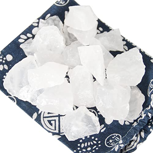 Cristal de roca en Bruto, 500g cristal de roca Piedra Natural, Minerales en Bruto, Piedras Energeticas de cristal de roca, Gemas de cristal en bruto para curación y decoración