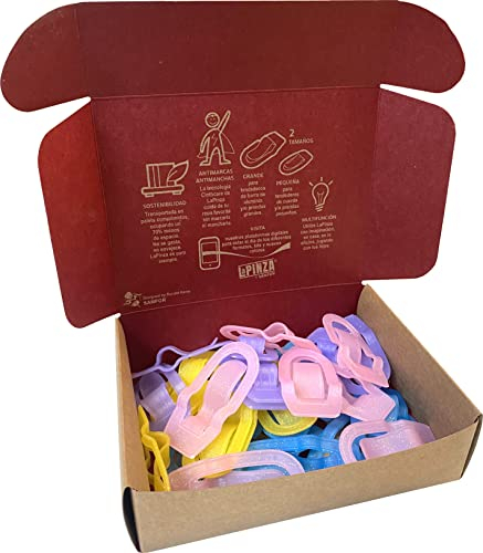 Sanfor Lot de 28 Pinces à Linge Anti-Marques 75 x 40 mm Multi-usages Résistance 3 kg Pinces Multicolores Grandes Pinces