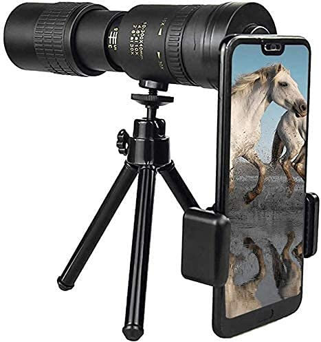 DERBUT Spektiv, 10-300 x 40 mm Super-Telezoom-Monokular-Teleskop – kompaktes wasserdichtes Teleskop mit Smartphone-Adapter, Stativanzug für Wandern, Camping, Vogelbeobachtung