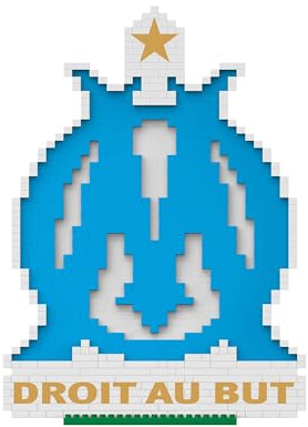 FOCO Produit sous licence officielle Olympique de Marseille BRXLZ Briques 3D Logo Club de football Kit de construction