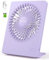 TriPole Tischventilator Leise, 2000mAh Ladefähige USB Ventilatoren Ausführen Bis zu 4-16 Std, 3 Geschwindigkeiten Tragbarer Akkulüfter-30dB, 180°Einstellbar, für Büro, Bibliothek, Reise-Hellviolett
