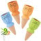 AMFUN 4PCS Riego Automático para Plantas de Interior, Conos de Arcilla para regar Flores， Dispensador de Agua para Plantas, para jardines interiores y exteriores